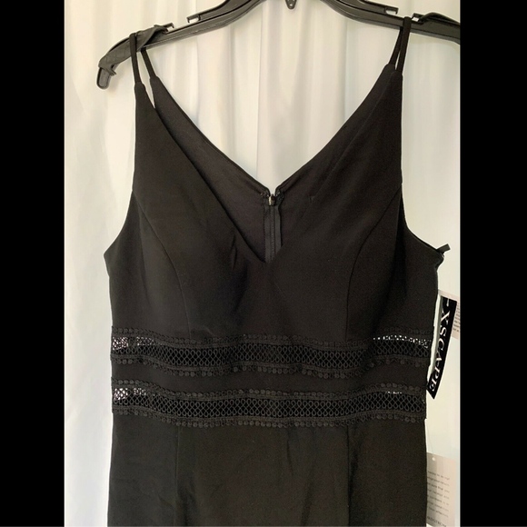 NEW‎ XSCAPE Jersey Crochet Midi Dress in Black [SZ 12 ] - Picture 2 of 8